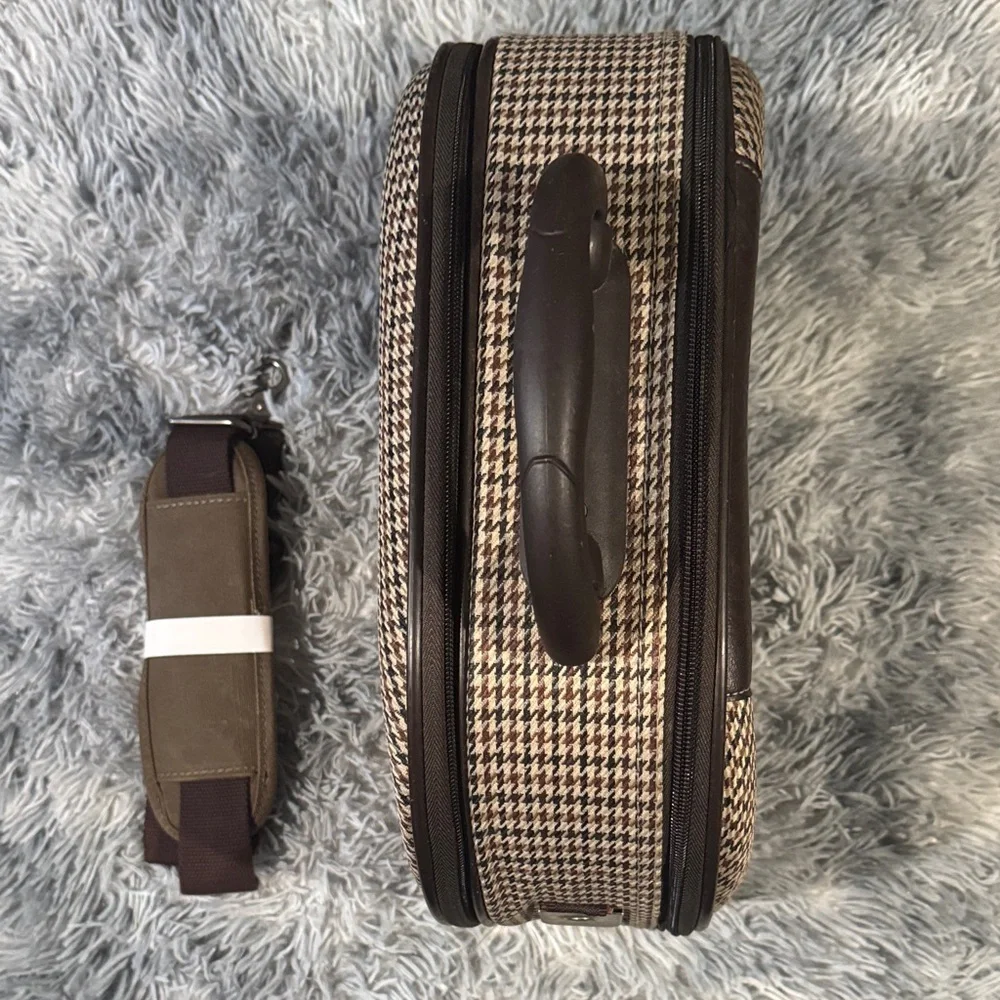Classic Houndstooth Messenger Bag with Leather Accents